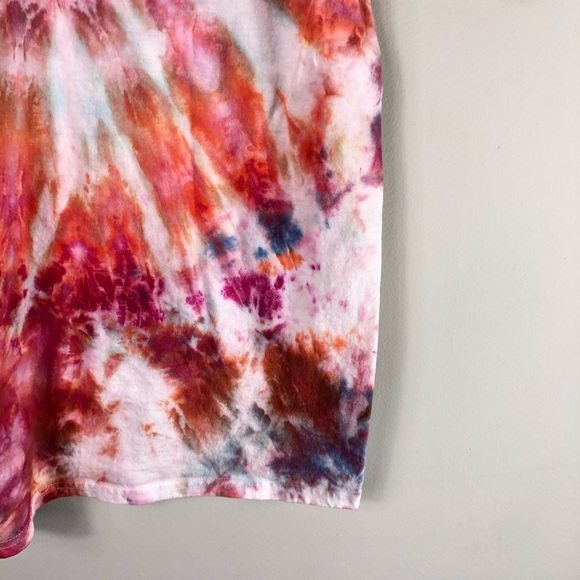 NEW Tie Dye Hand Dyed Colorful Tee Short sleeve Crewneck Shirt Cotton 842 - Picture 9 of 11